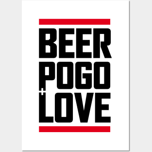 beer, pogo & love white Posters and Art